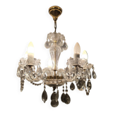 Antique cut glass chandelier with pendants – 6 arms