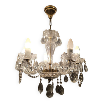 Antique cut glass chandelier with pendants – 6 arms