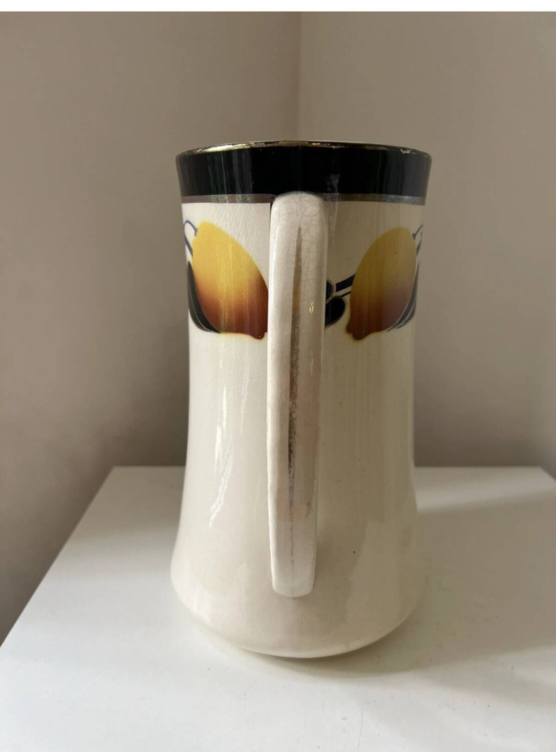 Pichet, broc décor citron Moulins des loups 1950