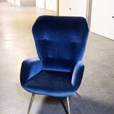 Armchair wingchair shepherdess 50s 60 blue