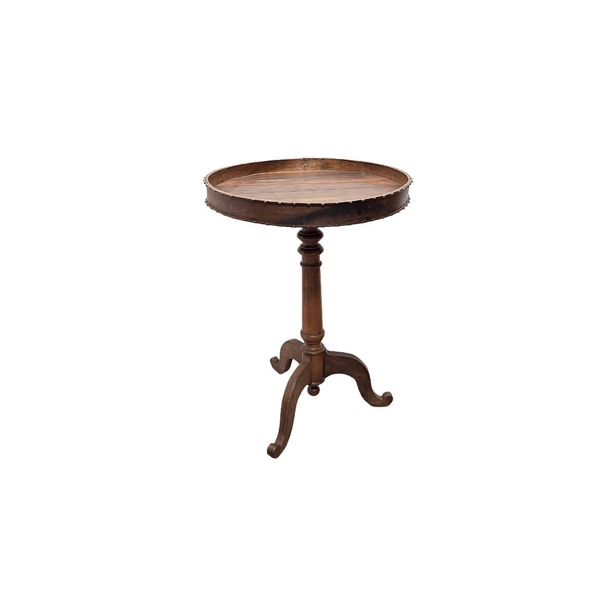 Antique French Gueridon With Raised Rim, mid 1800s