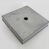 Vintage smoked mirror ceiling light with 4 bulbs, stainless steel structure and mirror.