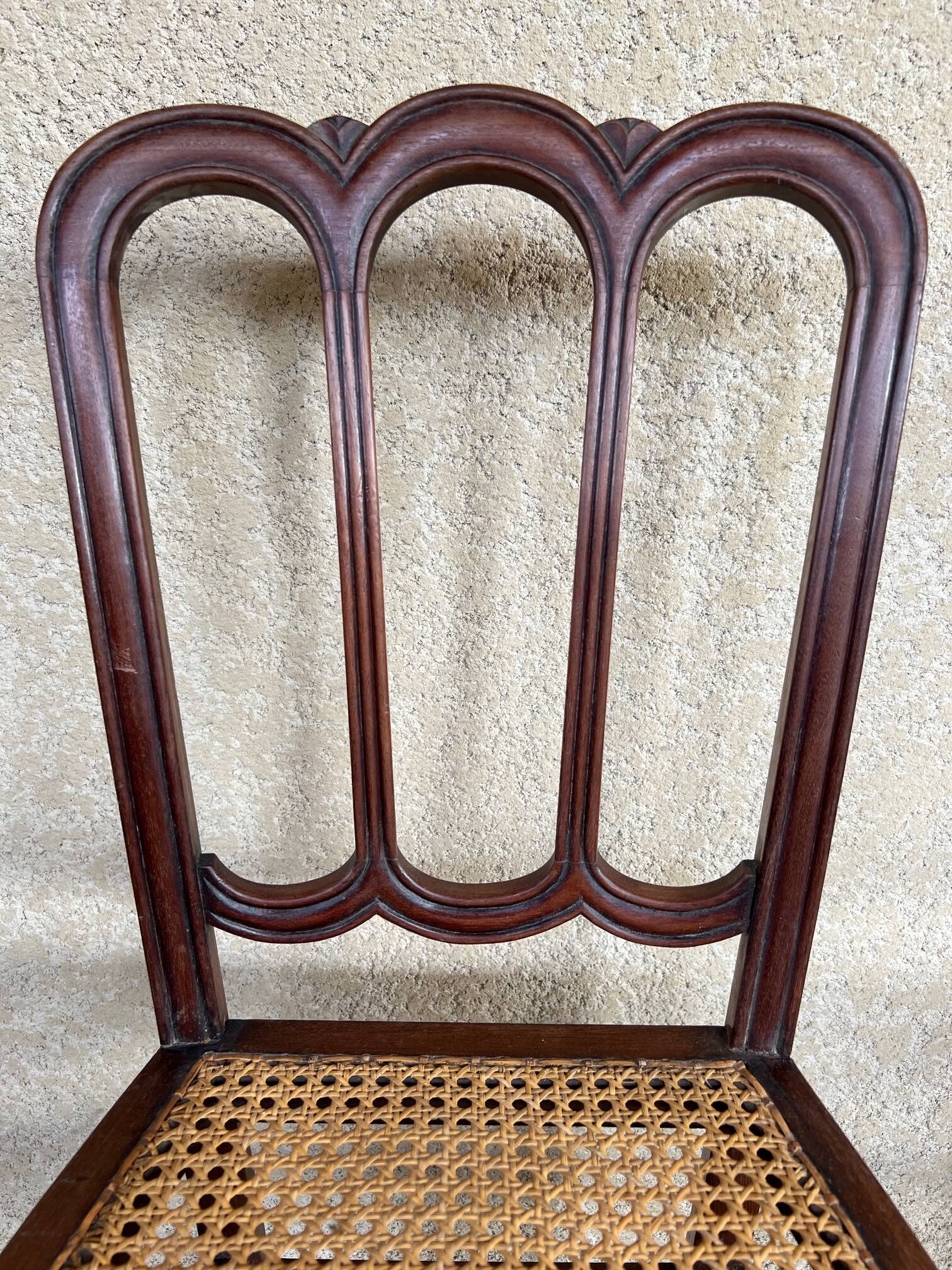 Pair of late 19th century mahogany bistro chairs