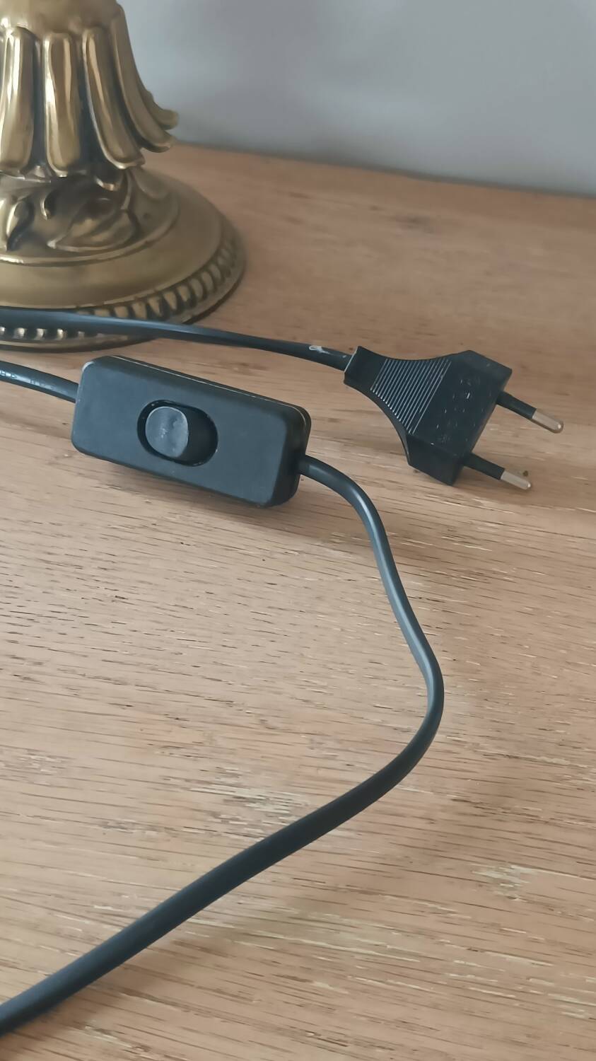 Vintage lamp in metal with brass finish and frosted opaline glass – 2 available