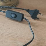 Vintage lamp in metal with brass finish and frosted opaline glass – 2 available