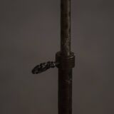 20th-century wrought iron floor lamp with swirling detail, Danish Art Deco.