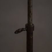 20th-century wrought iron floor lamp with swirling detail, Danish Art Deco.