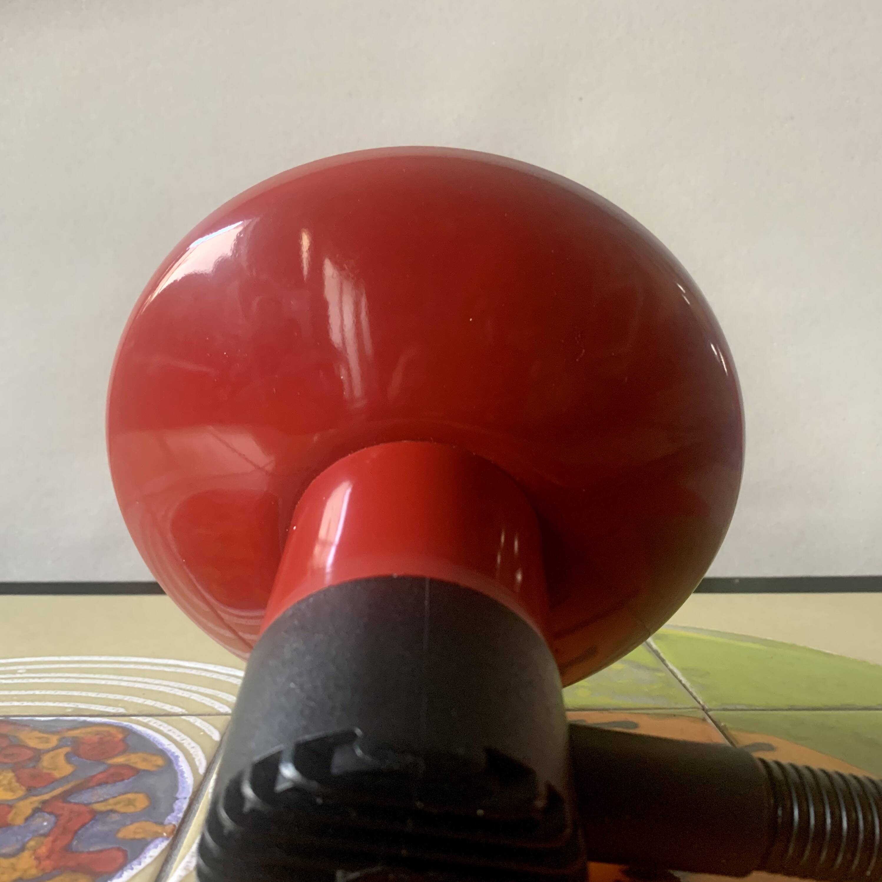 Vintage red and black metal desk lamp