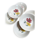 Set of 6 flowered soup plates
