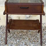 Vintage oak bedside table, 50s and 60s design