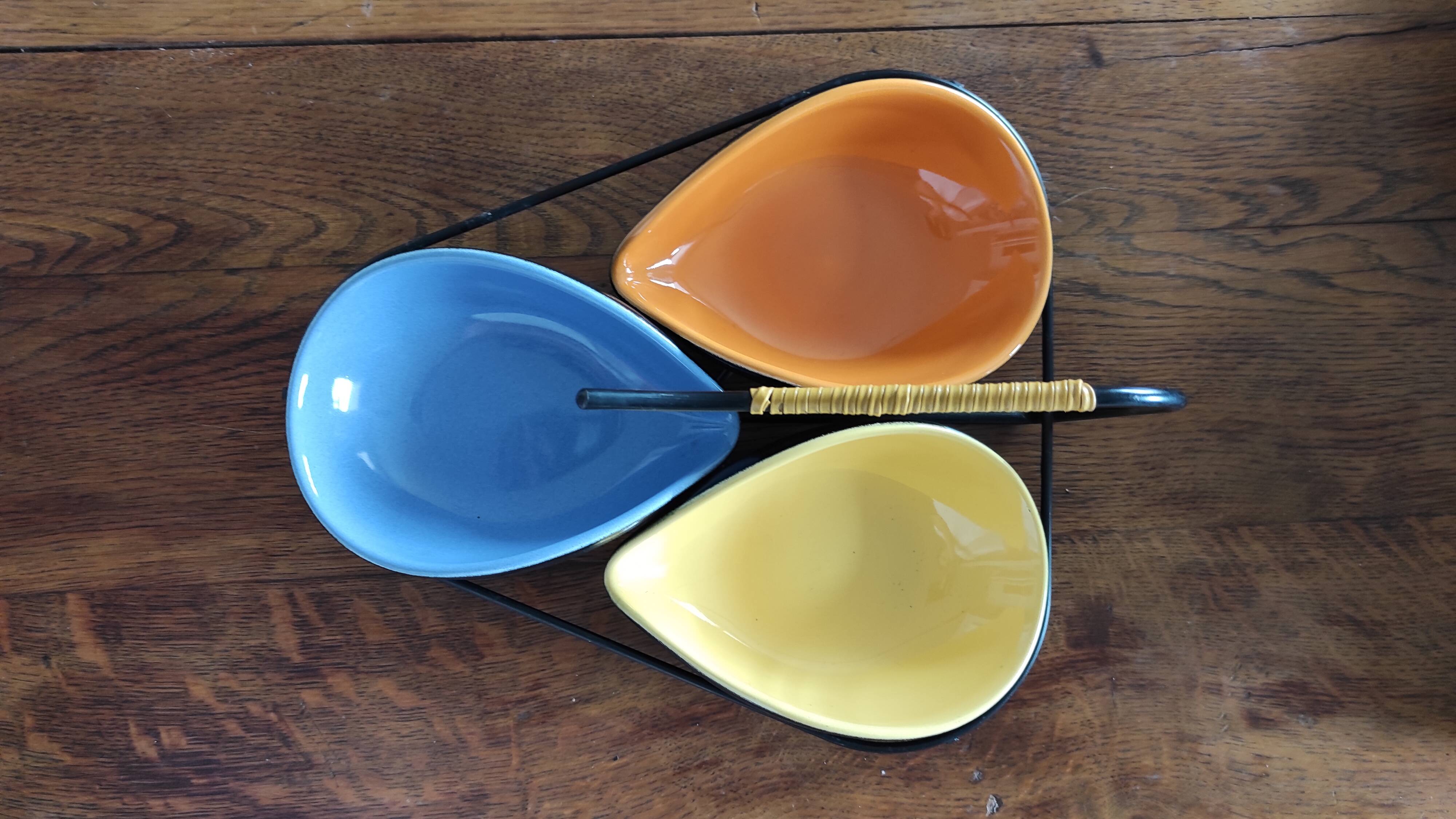 Service vintage ceramic aperitif tray