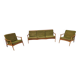 Ensemble de salon : canpé et 2 fauteuils style boomerang 1950