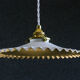 Old opaline pendant lamp painted white and gold - new cable and socket