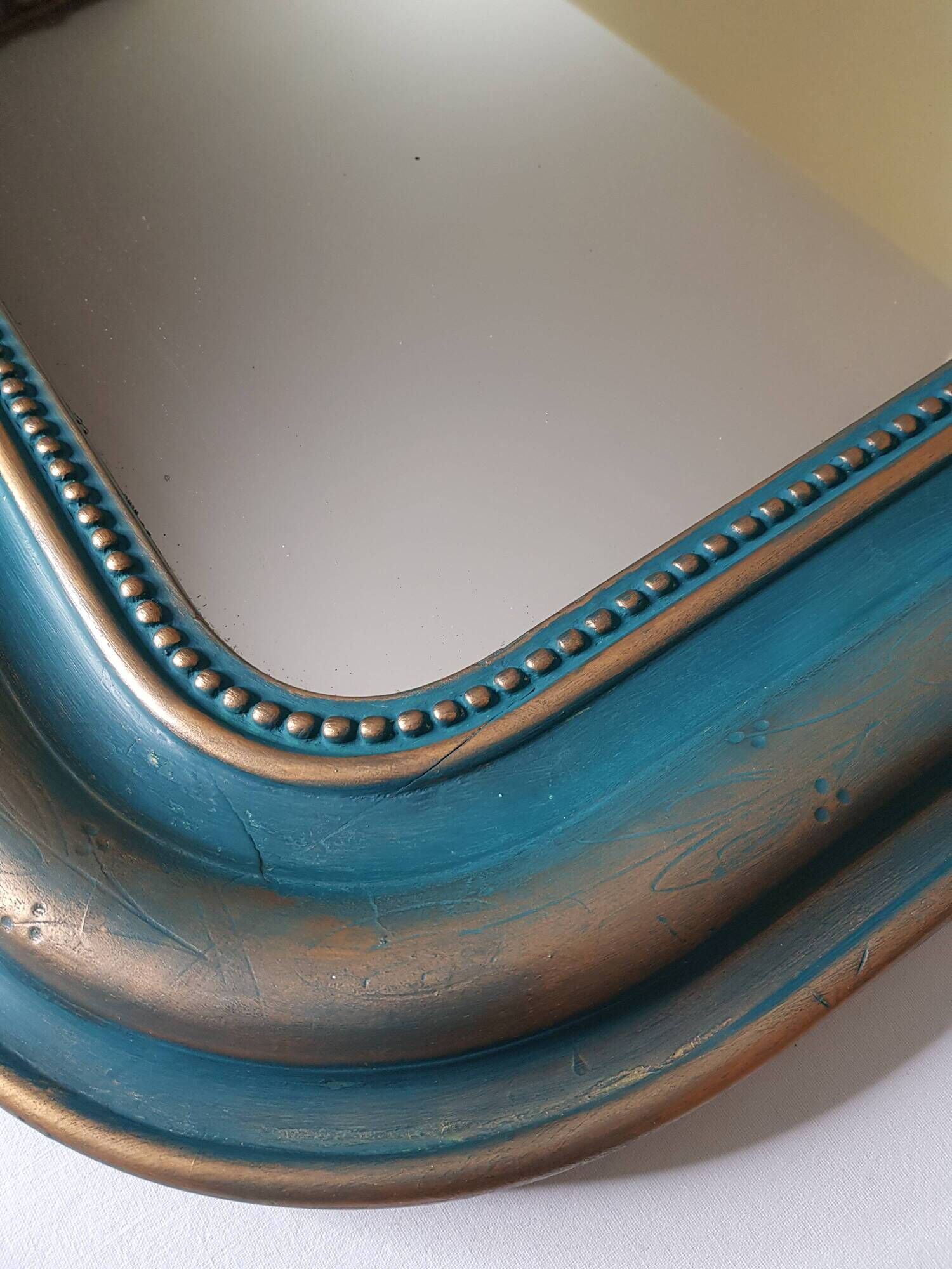 Mirror Louis Philippe old green and gold patina 95x71cm