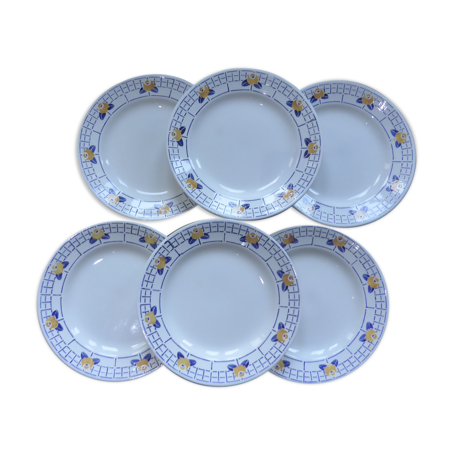 6 flat plates Digoin Sarreguemines model Ribeauville 200887