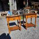 Pair of cherry wood bedside tables from the mid-20th century.
