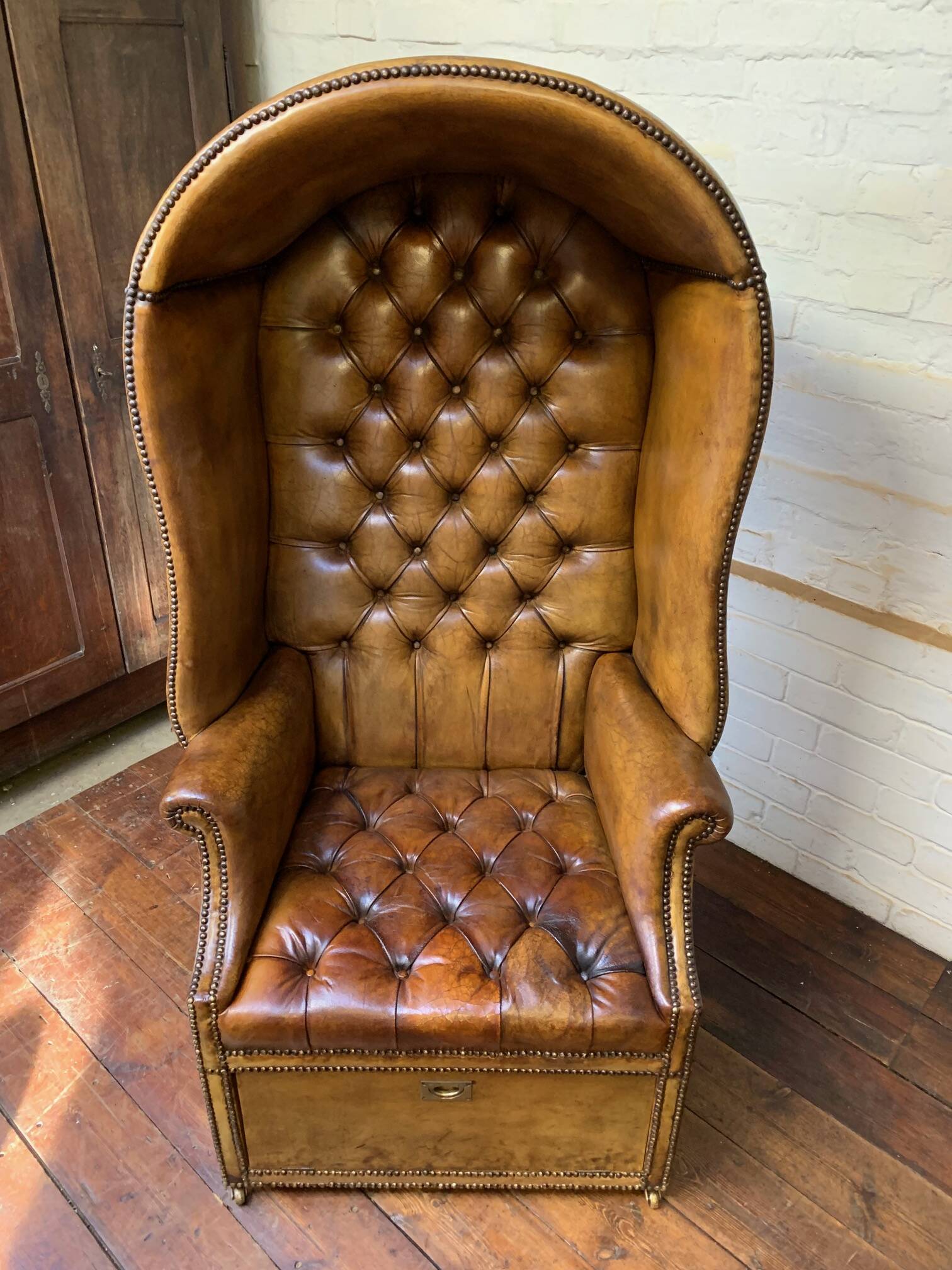 A Rare & Exceptional Deep-Buttoned Chesterfield Porter’s Chair Circa 1920’s