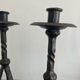 Wrought iron candlesticks