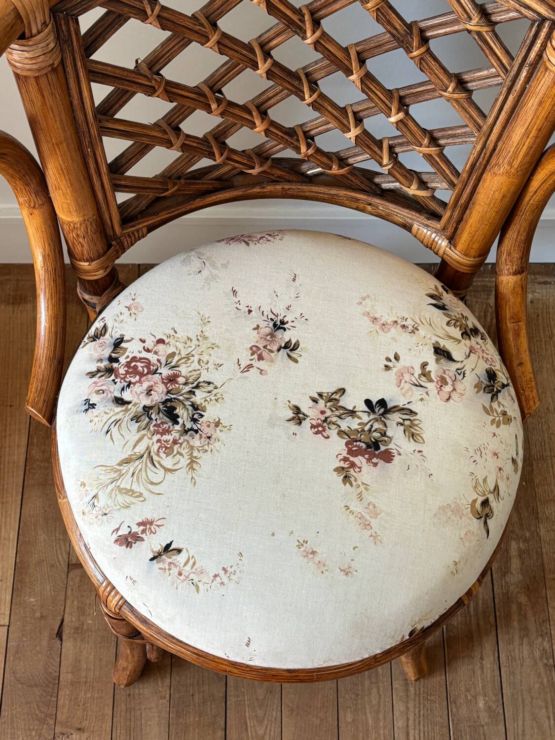 Fauteuil en rotin années 80