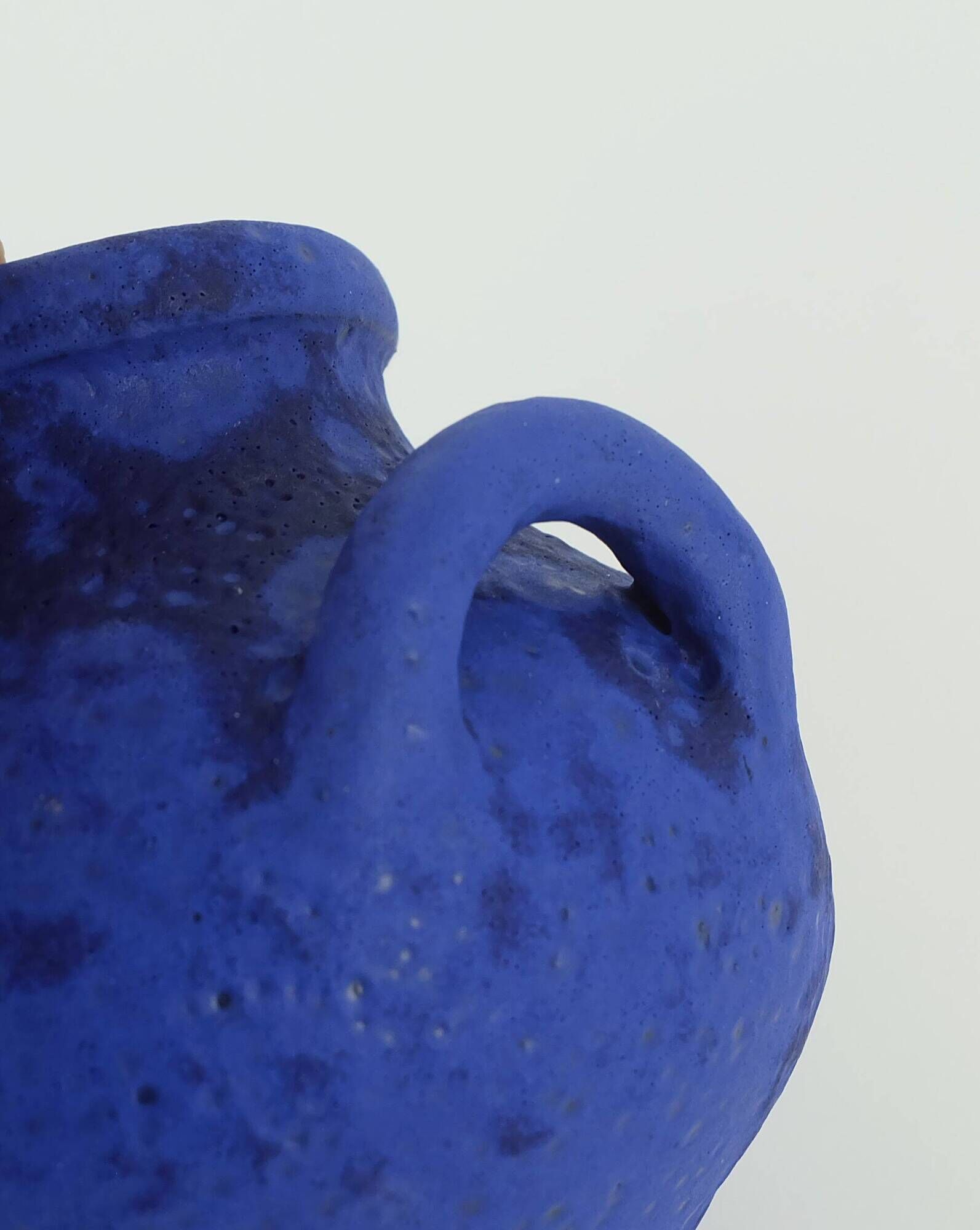 Mid century vase hartwig heyne hoy fat lava intense blue
