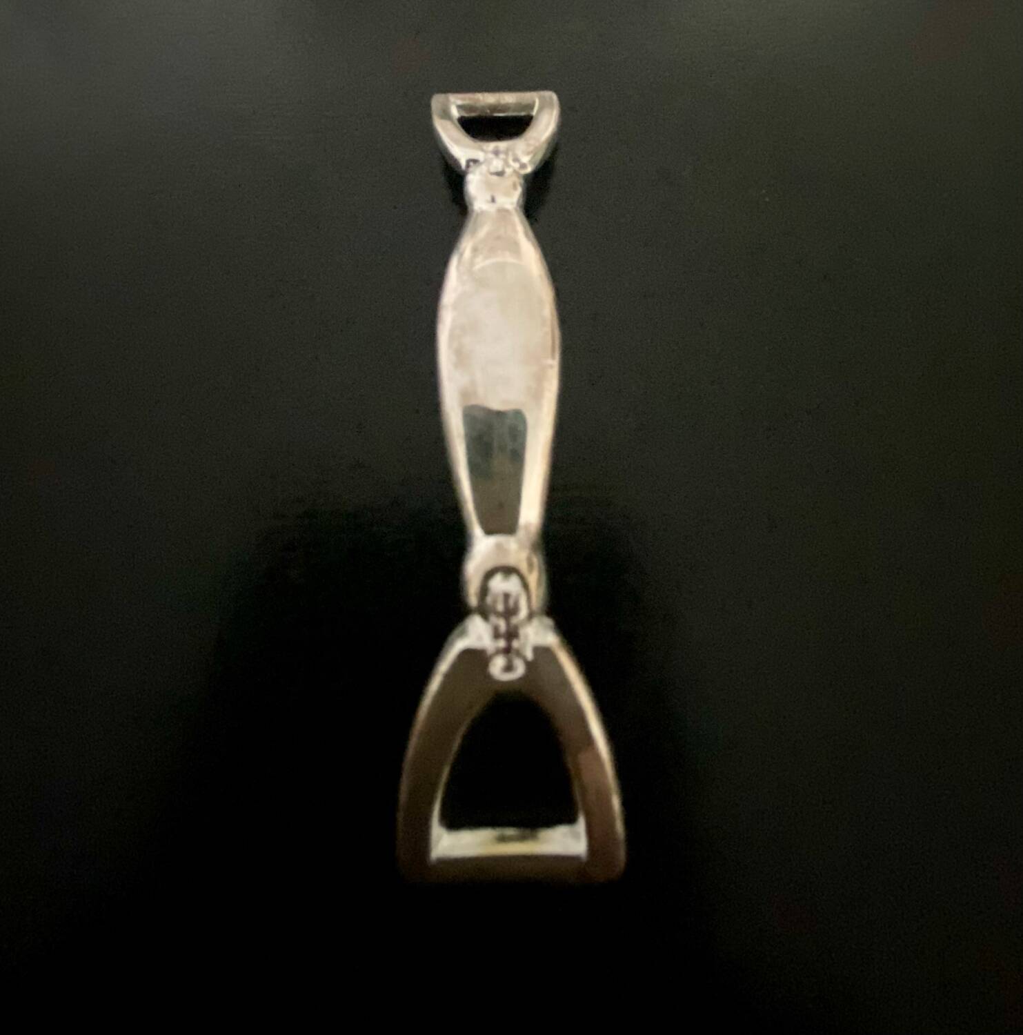 6 Silea knife holders in silver-colored metal stirrup shape