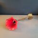 Tulip wall light in brass and red glass