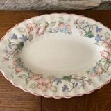 Small oval English earthenware dish Muott Meakin décor Spring Fields