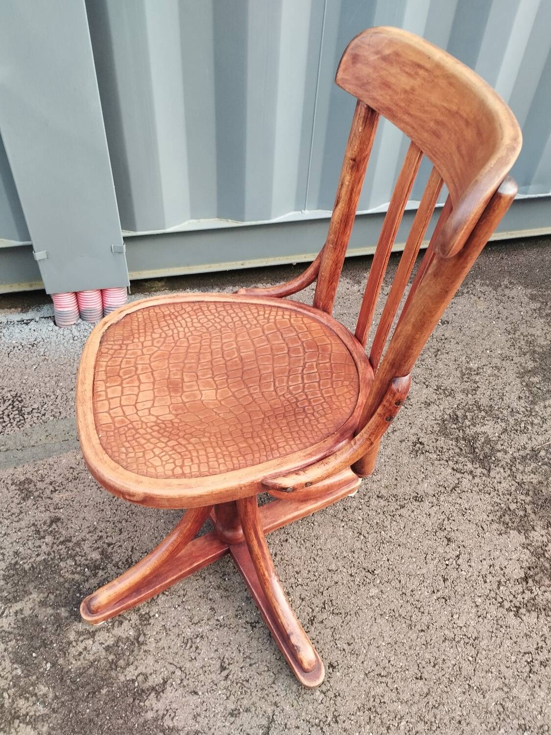 Vintage wooden antique office chair