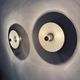 Mid-century design disc lamp, 1970s attributed to Charlotte Perriand for Les Arcs, set of 2
