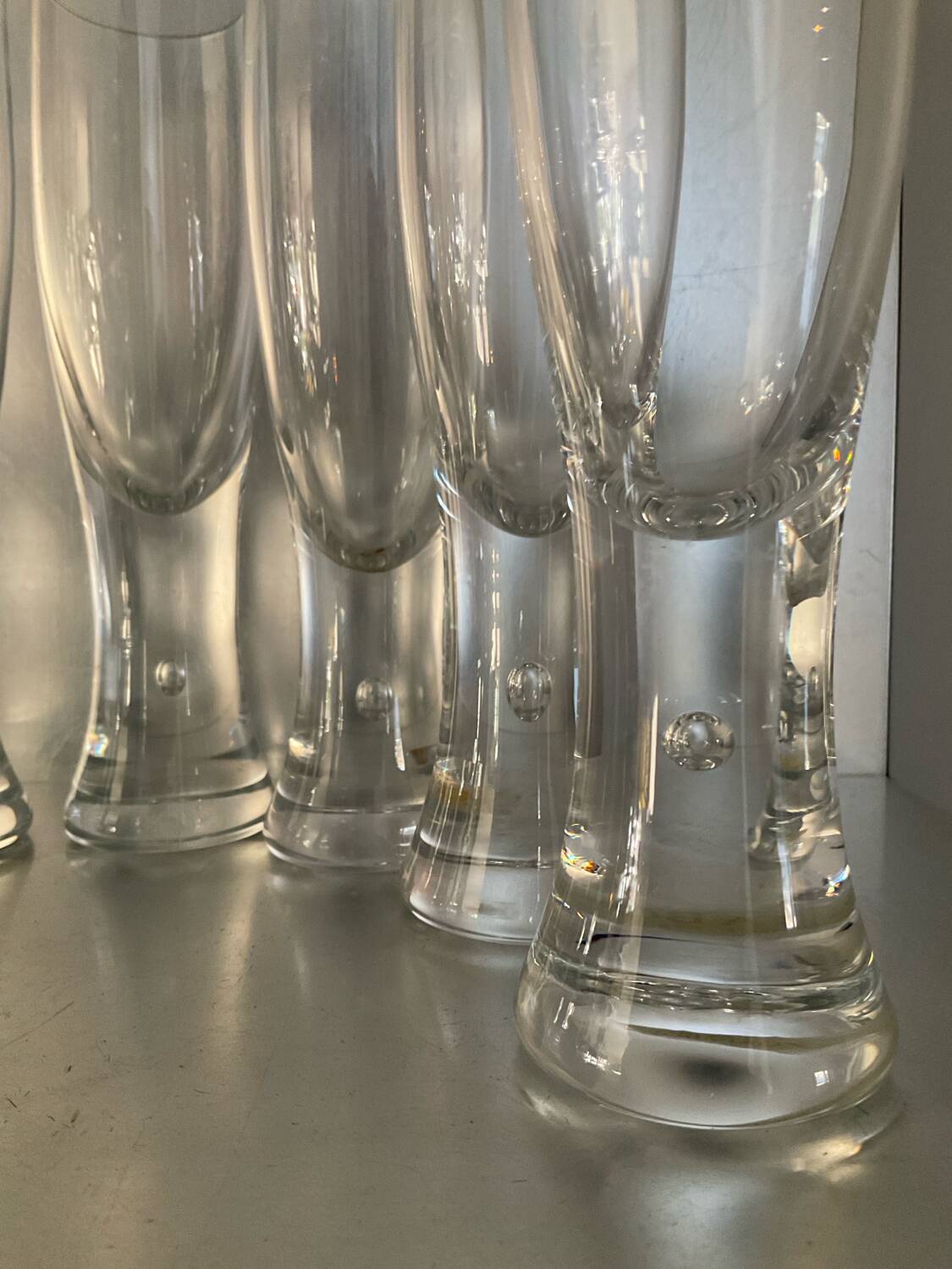 Set of 8 vintage Kosta Boda champagne flute glasses