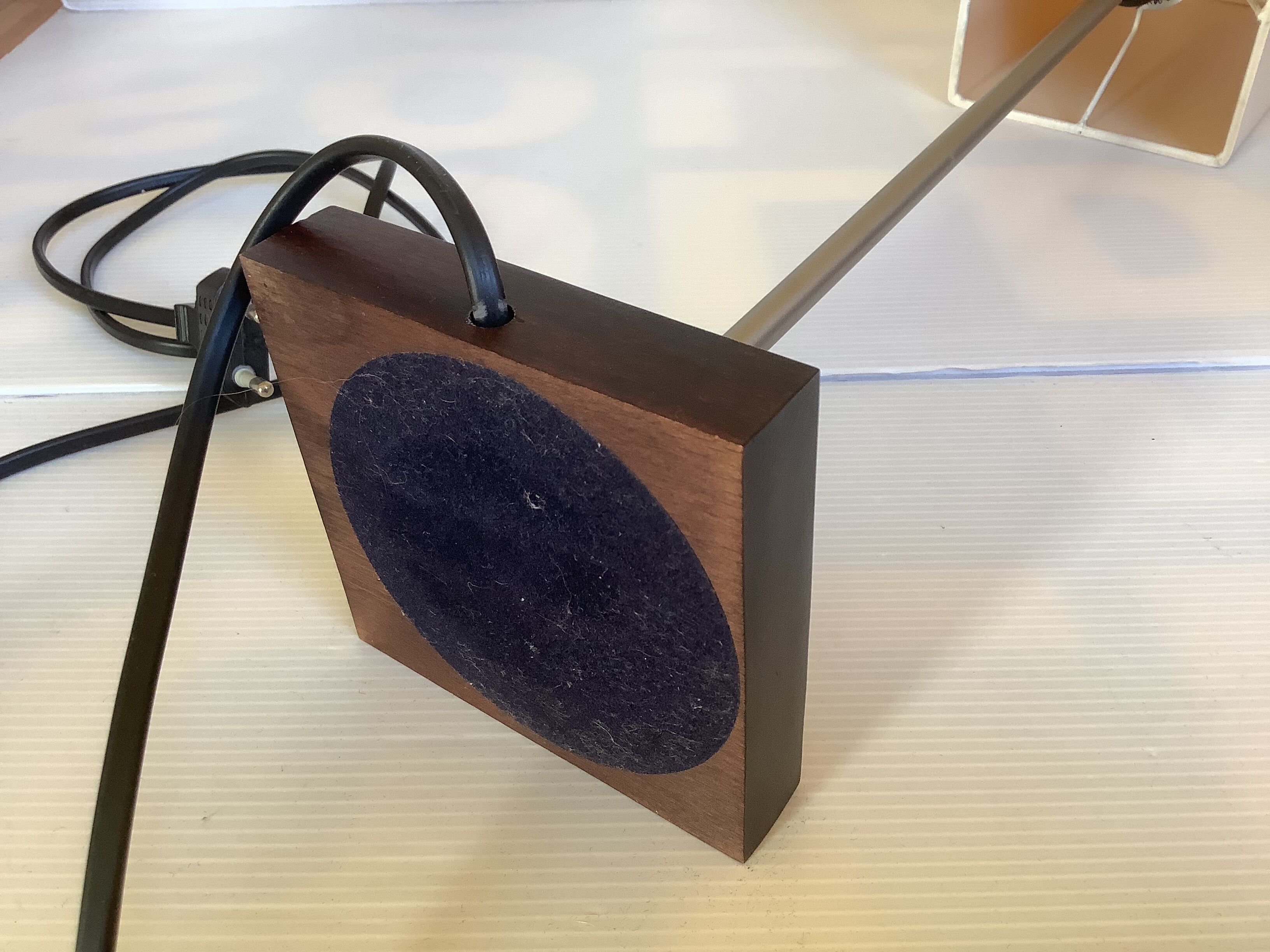 Bellino Italy square wood and metal lamp