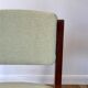 Pair of wooden armchairs and green and ecru fabrics 70s