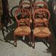 Set of 6 Louis-Philippe style chairs with a banded backrest.