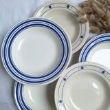 Vintage blue soup plates