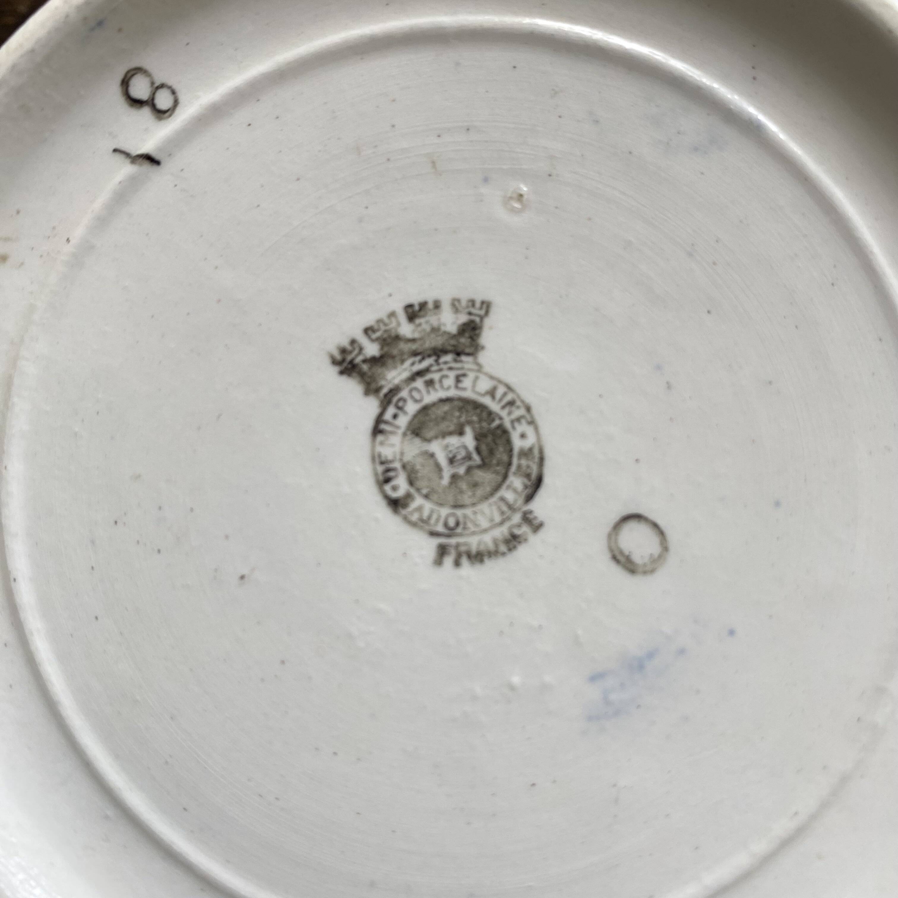 Antique tea or chocolate cups from Badonviller.