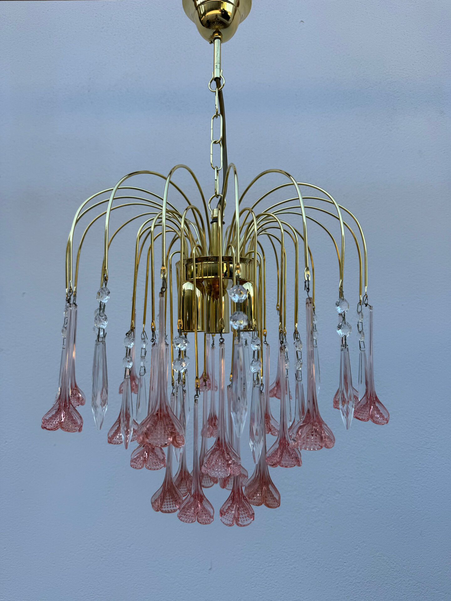 Lustrous rose Murano glass from the 1980s.