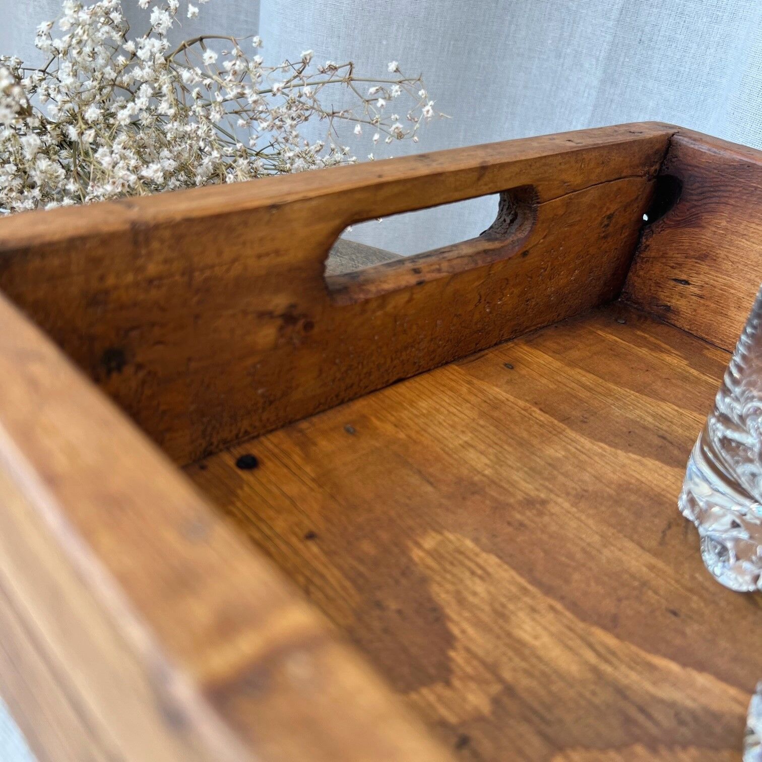 Top in raw wood "Badoit"