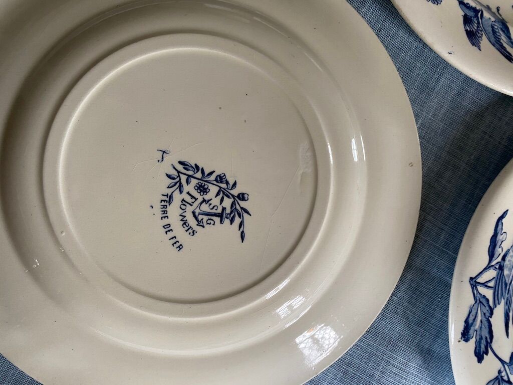 5 flat plates "Flowers" earth iron