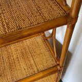 VINTAGE Bamboo Wicker Shelf