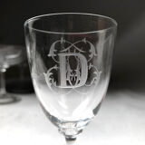 Partie de service de verres en cristal, chiffrés “F” ou “D” 40 pièces