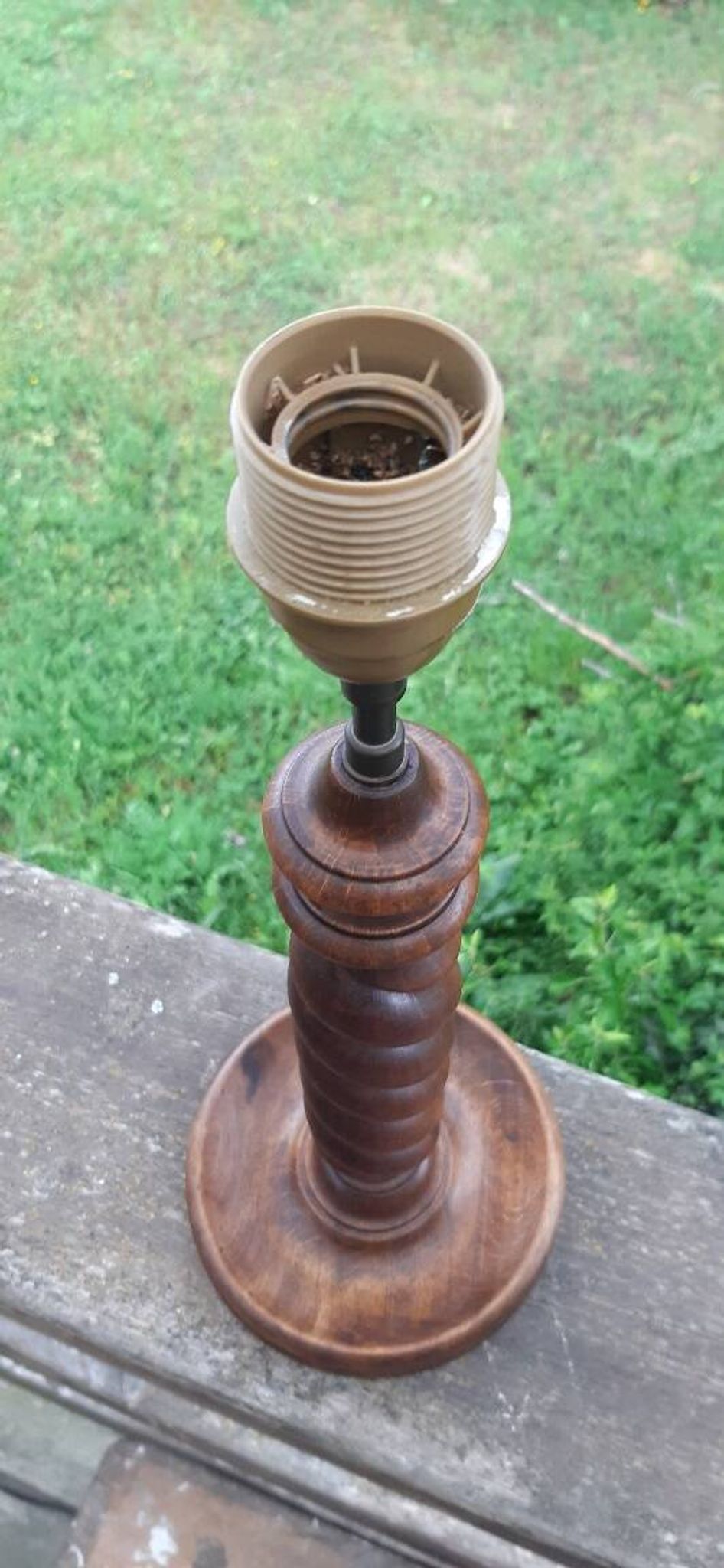 Art Deco twisted wood lamp. FREE DELIVERY