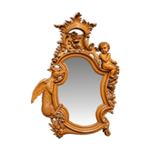 carved mirror in the spirit of Viardot – Decor with dragon and putto
