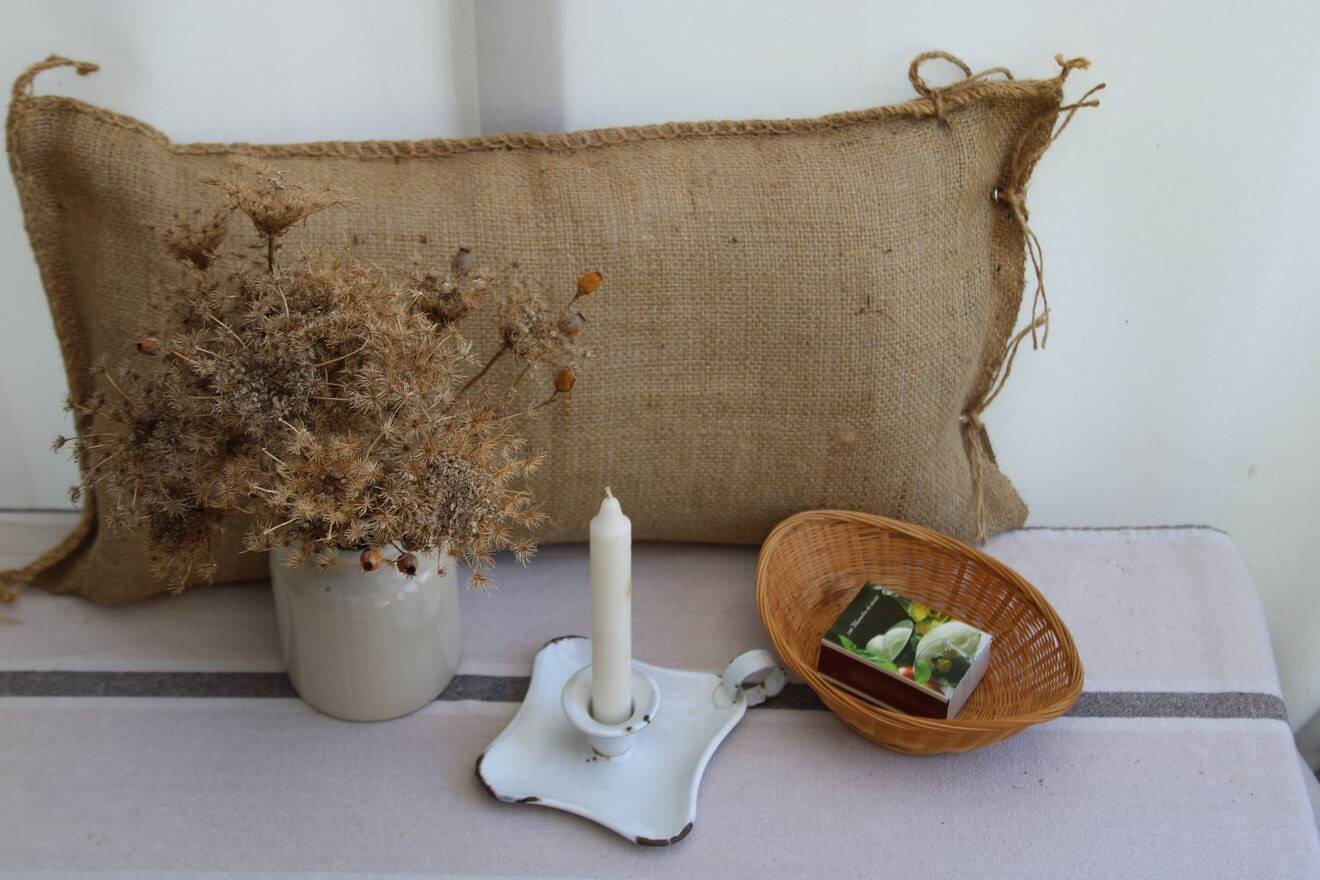 Antique enamel candle holder