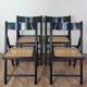 4 chaises pliantes bois et rotin