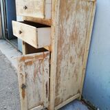 Small white wood storage unit