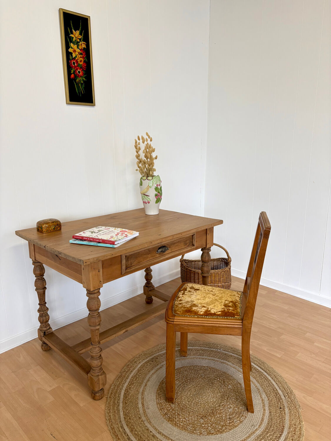Renovated oak desk table