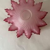 Handkerchief-shaped lampshade in purple-colored glass