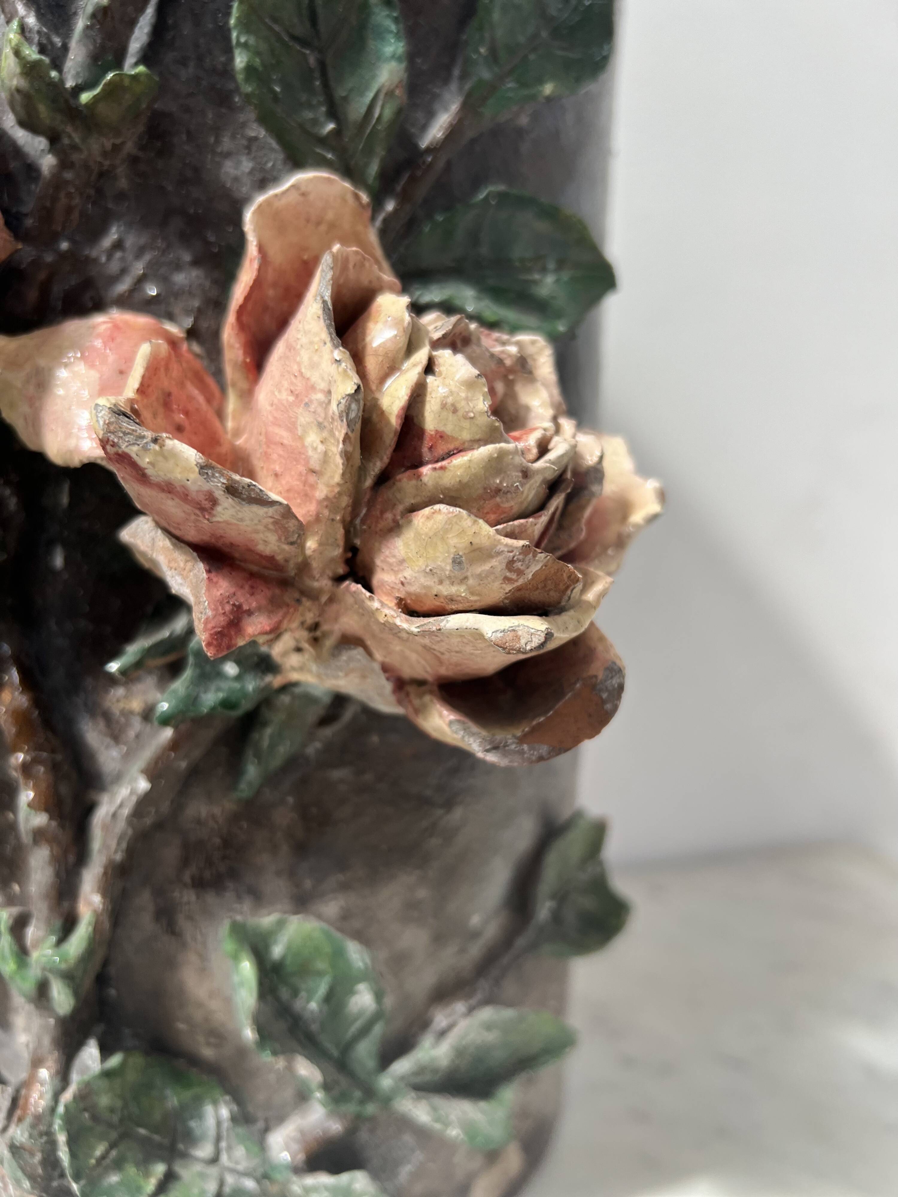 Pair of 20th century slip tube vases