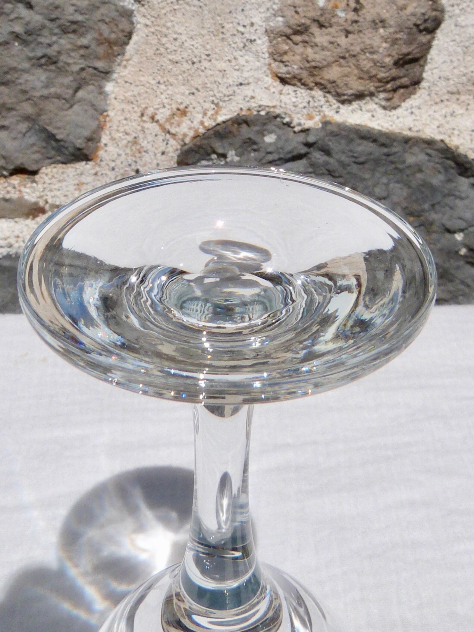 Set of 9 glasses on foot