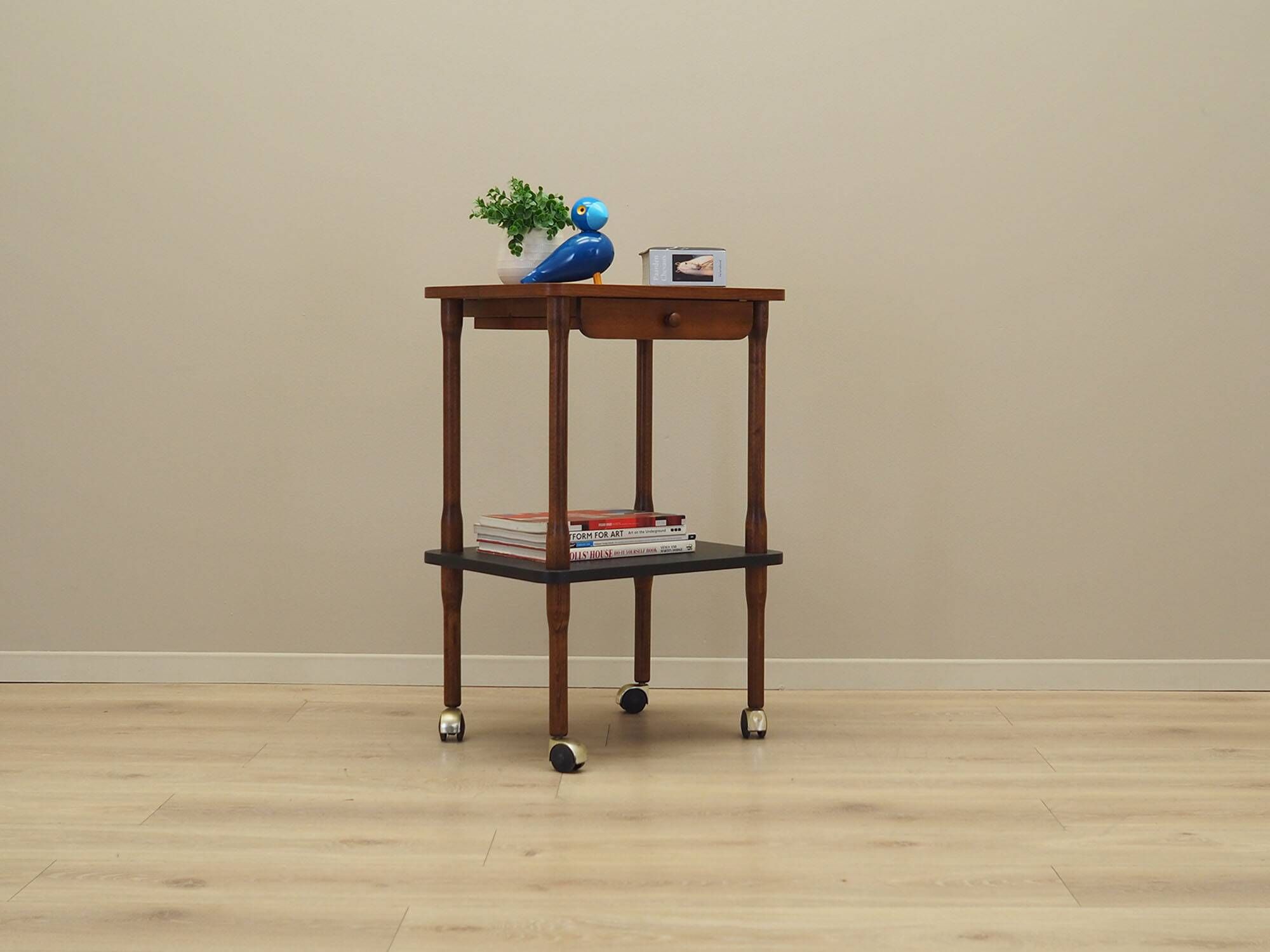 Walnut table, Italian design, 1960s, manufacture: Italy